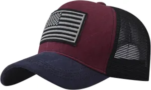 4th of July Baseball Cap Unisex American Flag Hat USA Embroidery Distressed Washed Cotton Caps USA Dad Hats