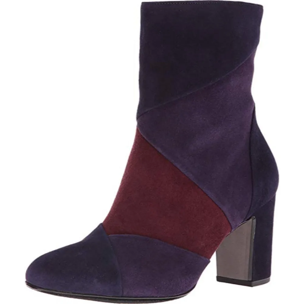 55881 Cir Dk Purple Gabor Suede Ankle Boots
