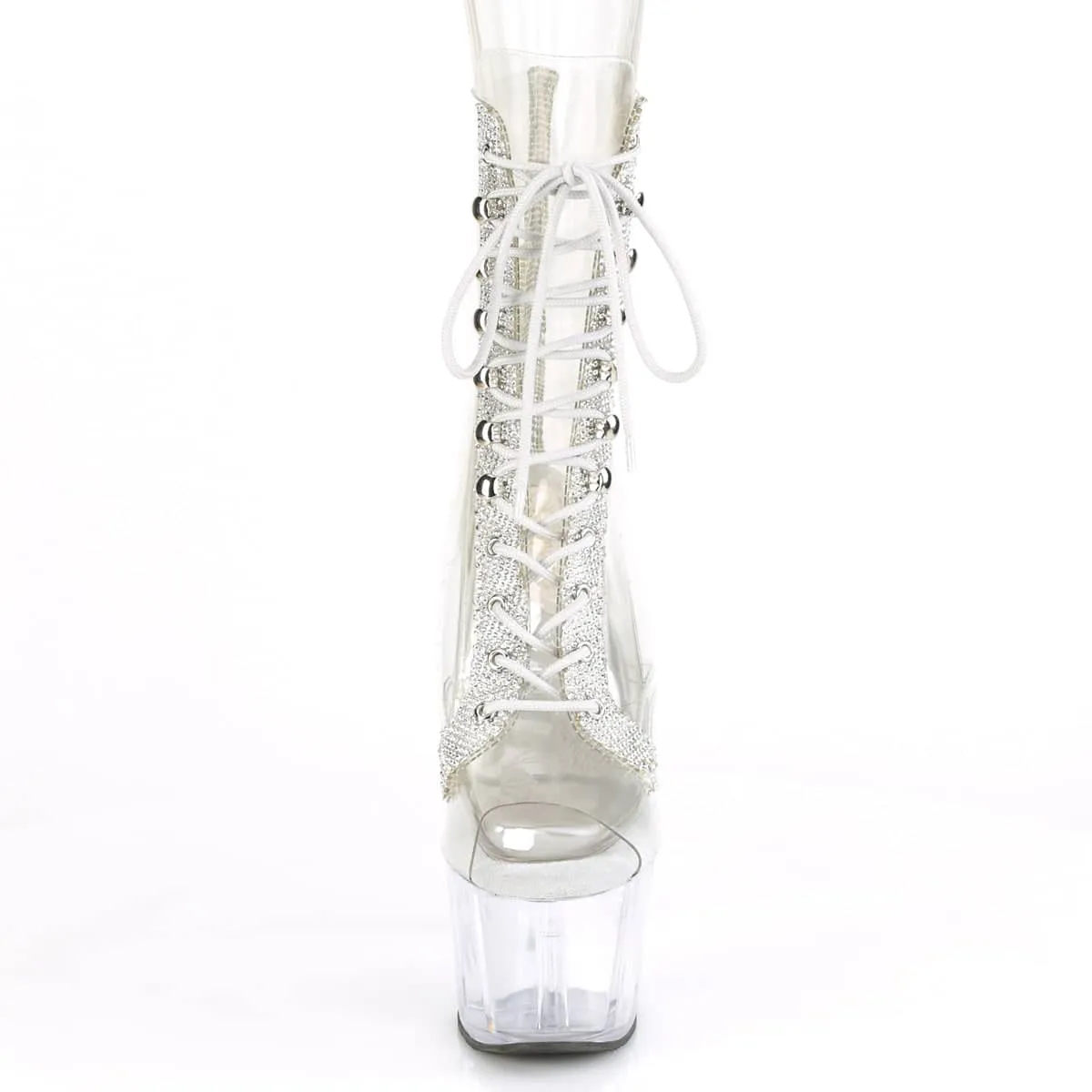 ADORE-1021C-2 Clear Calf High Peep Toe Boots