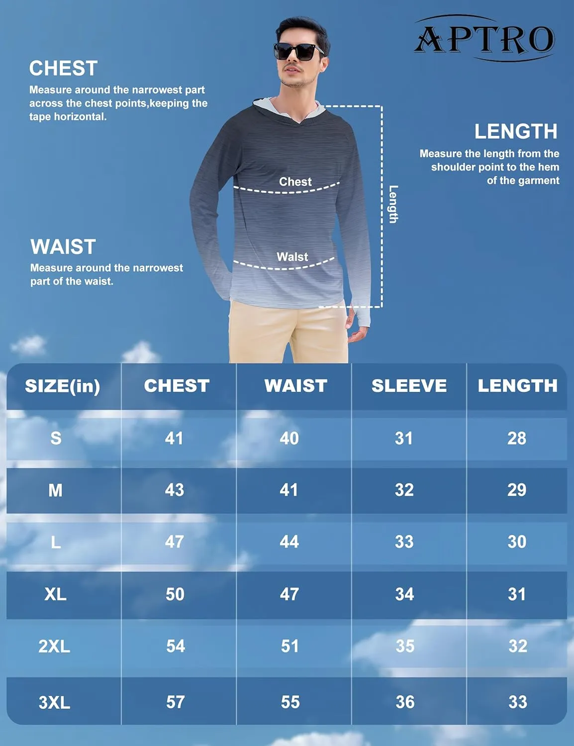 APTRO Men's UPF 50  Sun Protection Long Sleeve Hoodie Shirts UV Outdoor Fishing Shirts SPF Rash Guard Shirts for Men