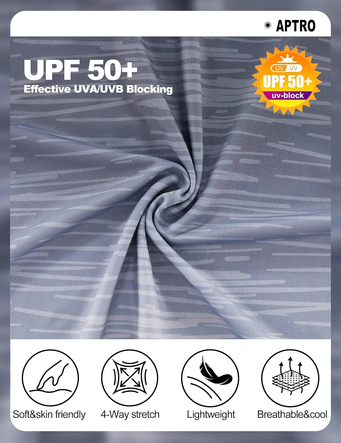 APTRO Men's UPF 50  Sun Protection Long Sleeve Hoodie Shirts UV Outdoor Fishing Shirts SPF Rash Guard Shirts for Men