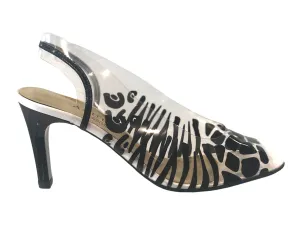 Azuree Dora 96C Black Synthetic & Leather Mid Heels