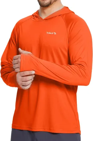 baleaf Men's Sun Protection Hoodie Shirt UPF 50  Long Sleeve UV SPF T-Shirts Rash Guard Fishing Swimming Lightweight