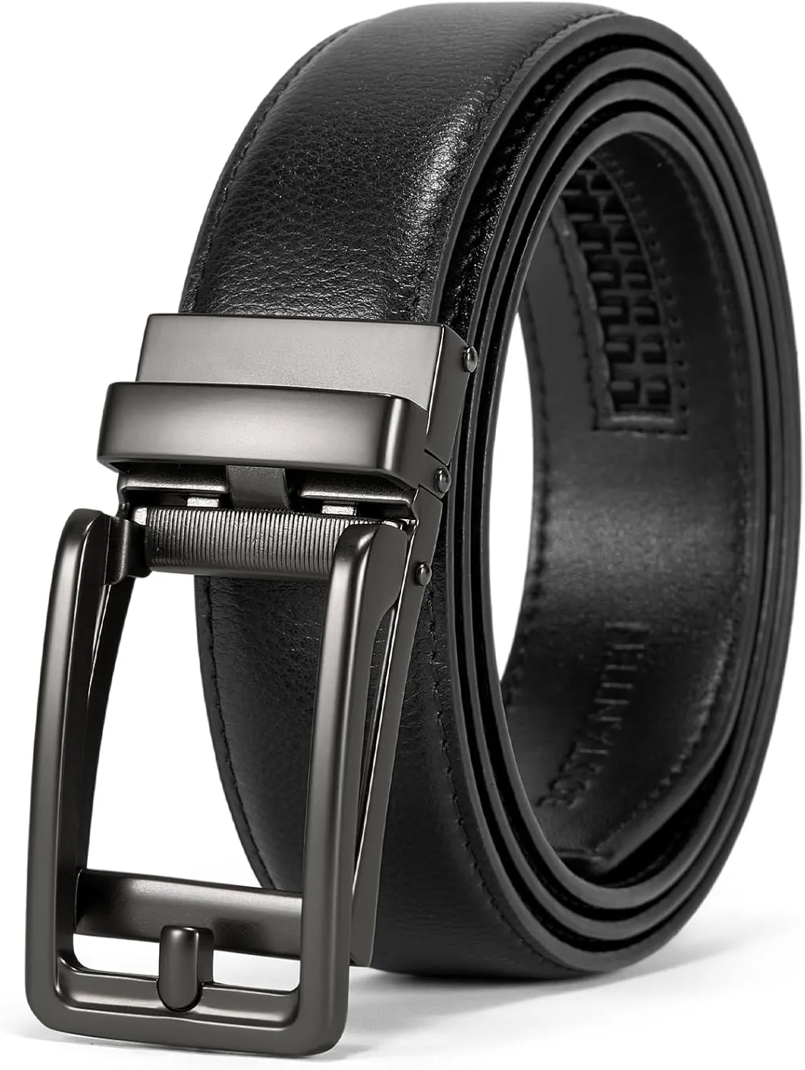 BOSTANTEN Belt Men Leather Reversible Belts for Men 1 3/8" for Casual Golf Dress Pants, Two-in-One Belt Gift