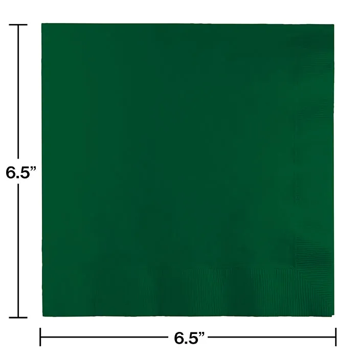 Bulk Pack of 100 Hunter Green Luncheon Napkins 3Ply