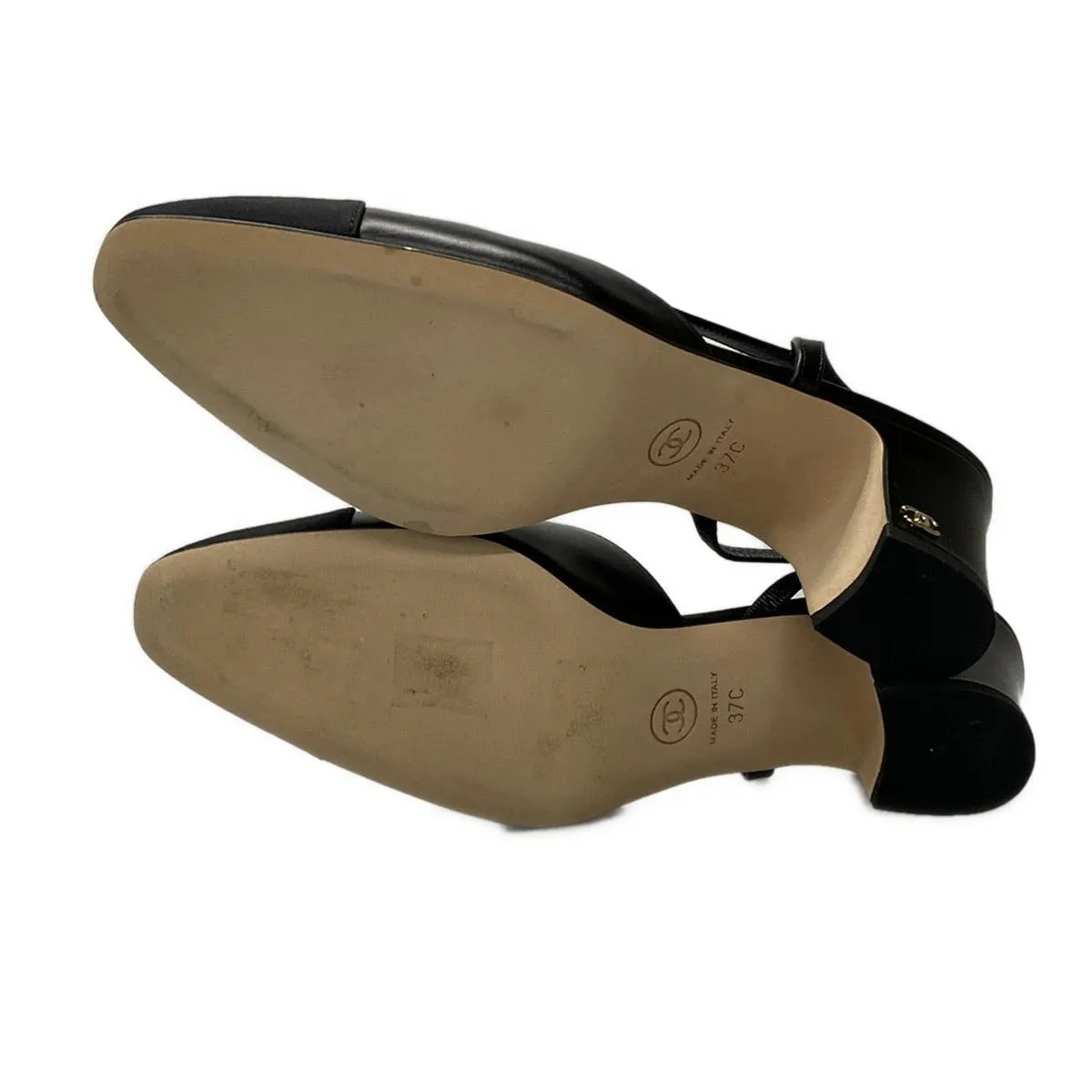 Chanel black slingback pumps, size 37