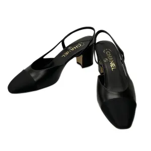 Chanel black slingback pumps, size 37