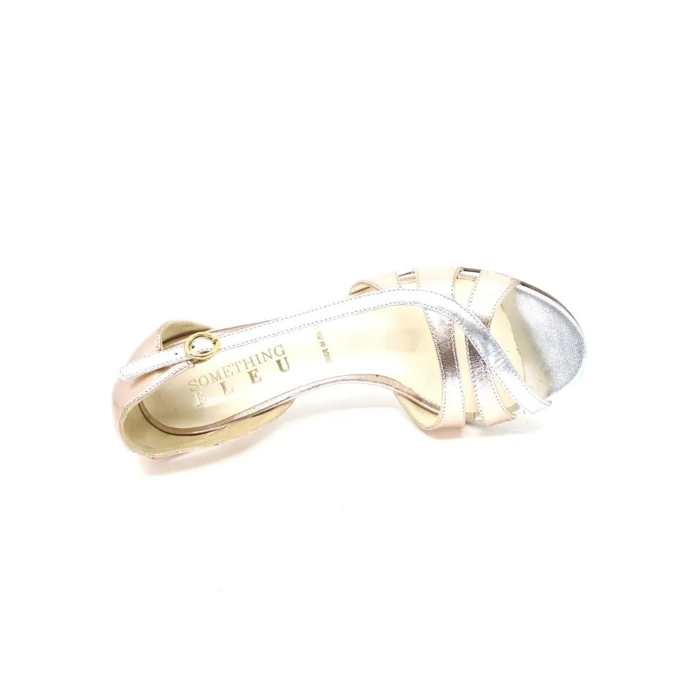 Cira Rose and Silver Metallic Something Bleu Strappy Sandal