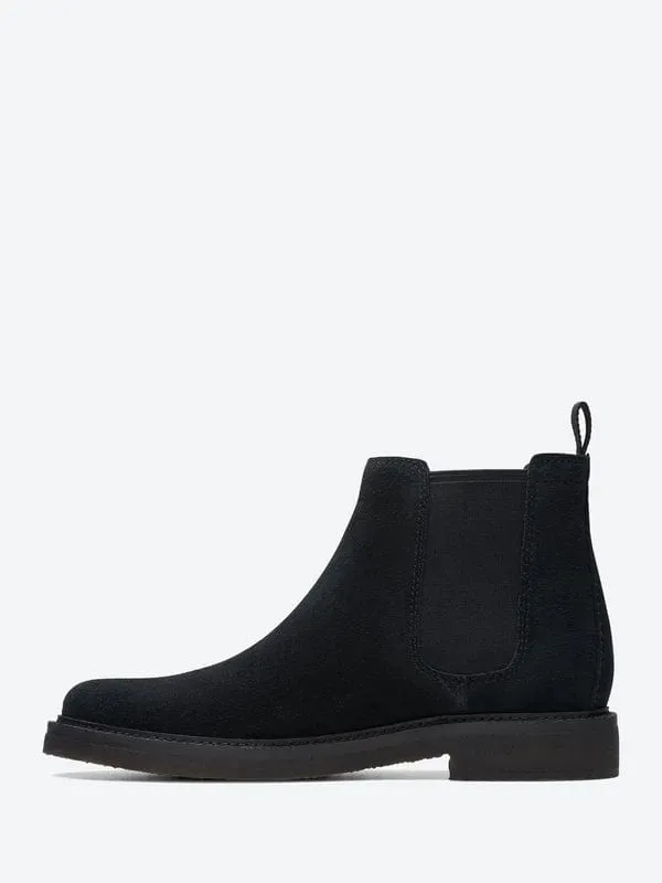 Clarks Men's Clarkdale Easy Chelsea Boots- Black Suede