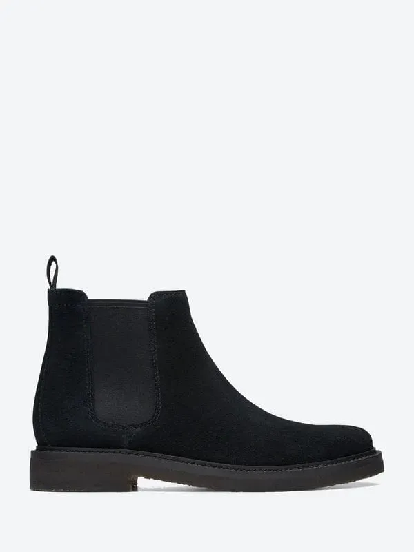Clarks Men's Clarkdale Easy Chelsea Boots- Black Suede