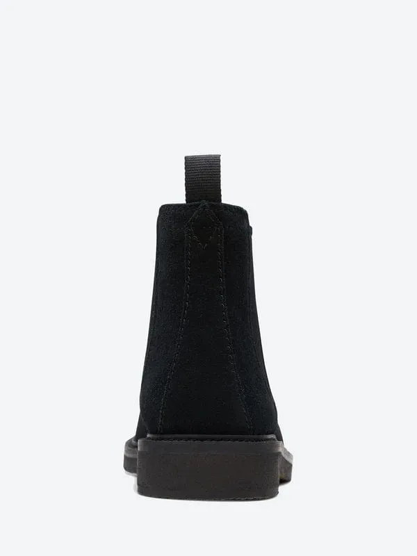 Clarks Men's Clarkdale Easy Chelsea Boots- Black Suede