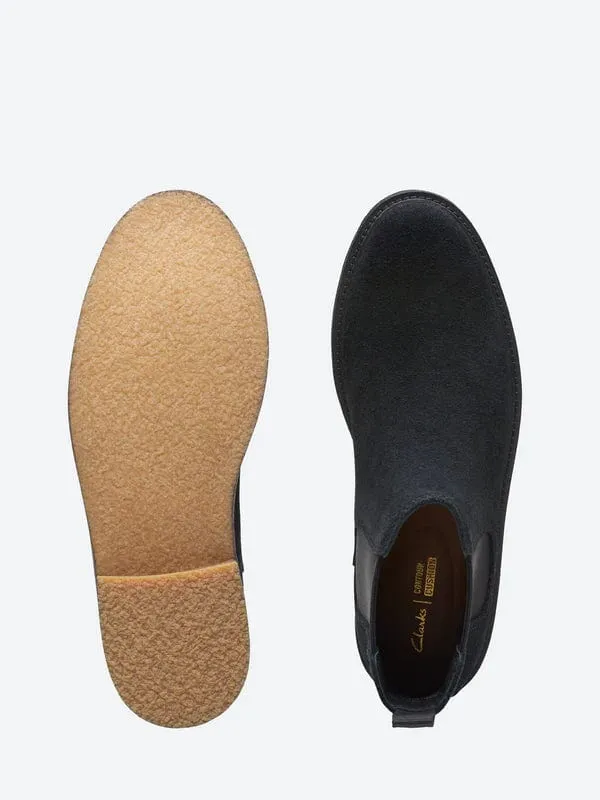 Clarks Men's Clarkdale Easy Chelsea Boots- Black Suede