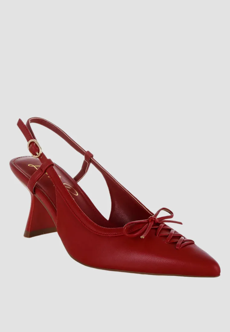 Comfortable Kitten Heel Slingback Shoes