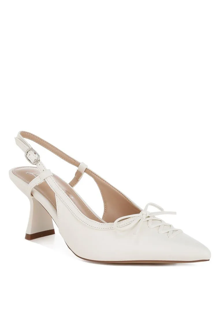 Comfortable Kitten Heel Slingback Shoes