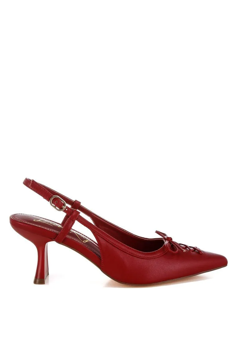Comfortable Kitten Heel Slingback Shoes