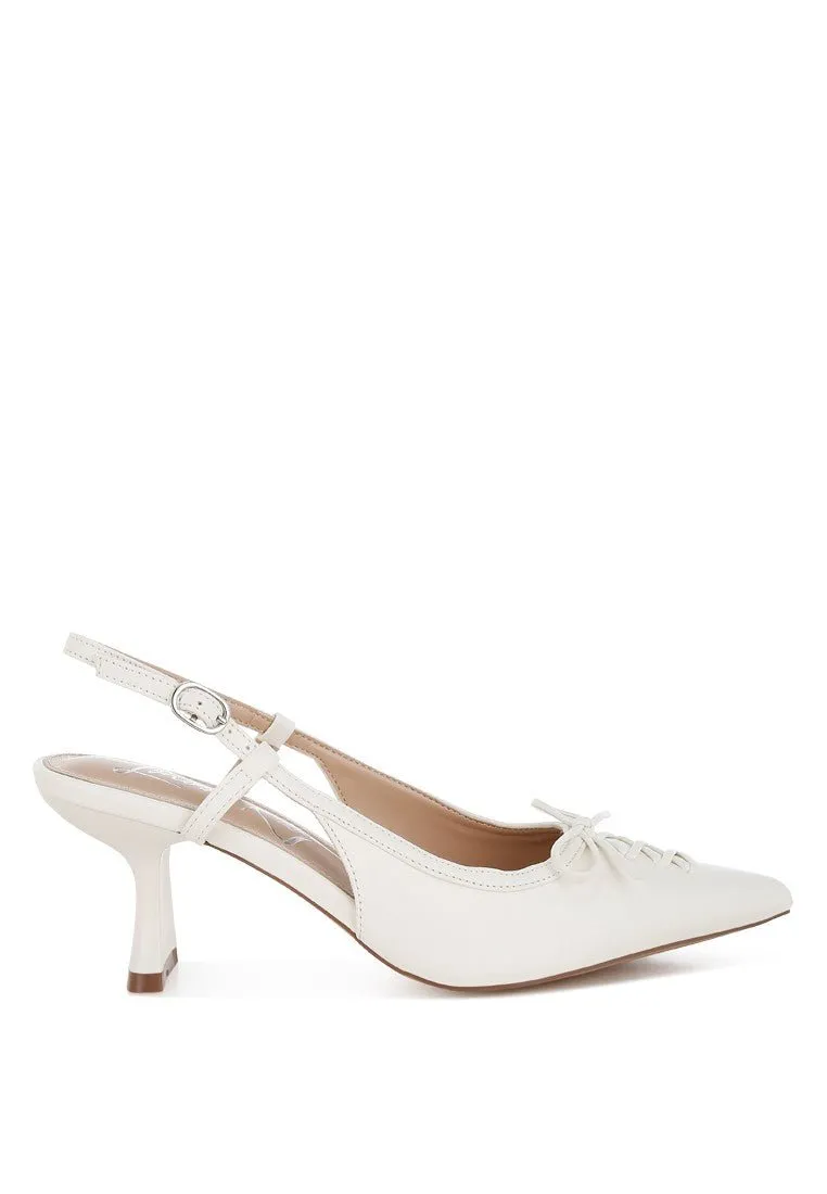Comfortable Kitten Heel Slingback Shoes