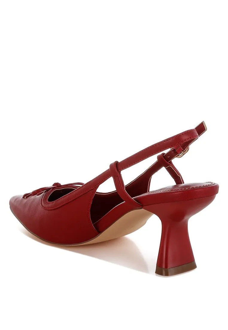 Comfortable Kitten Heel Slingback Shoes