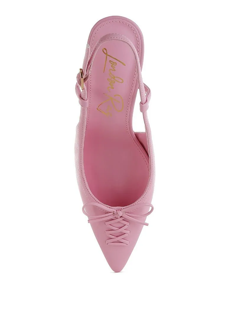 Comfortable Kitten Heel Slingback Shoes