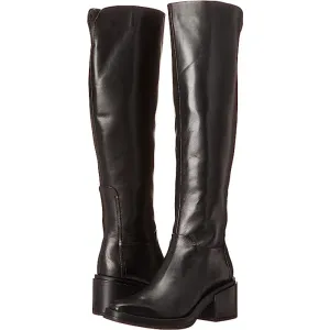 Dorica Black Leather Franco Sarto Boots Wide Calf