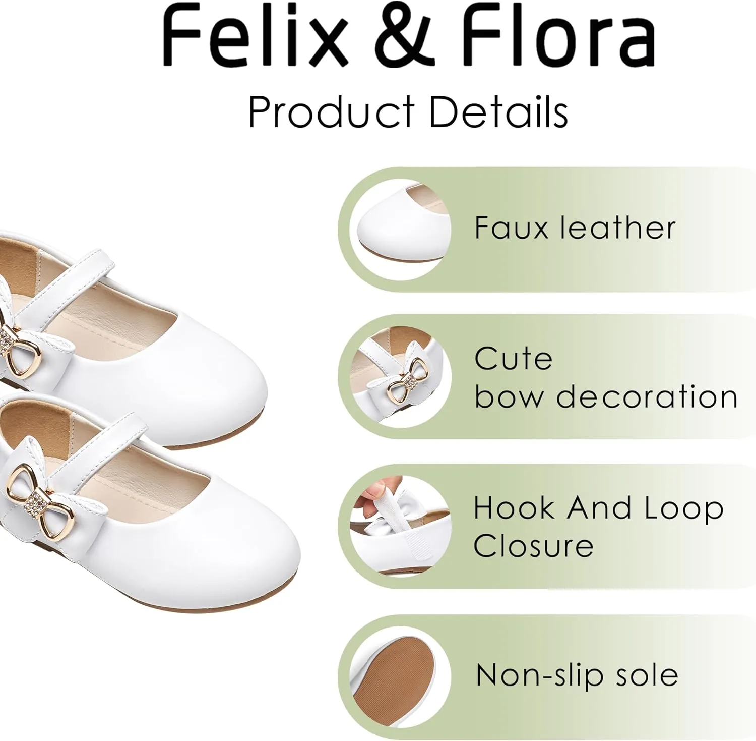 Felix & Flora Toddler Flower Girl Dress Shoes - Girl Ballet Flats Party School Shoes Wedding