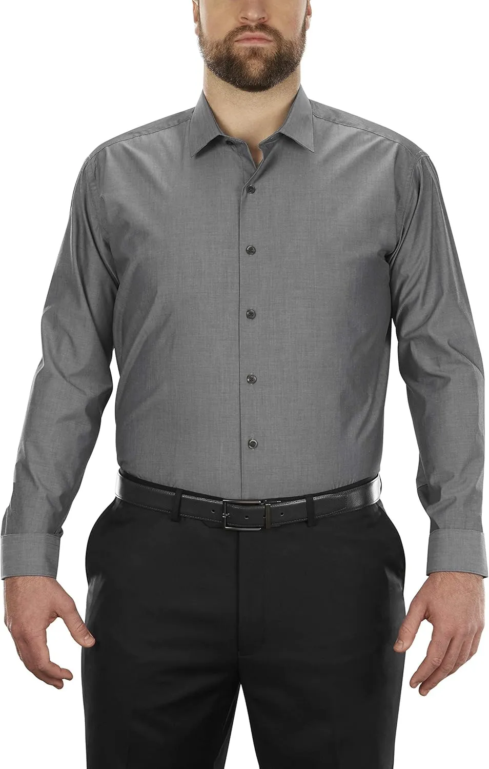 Kenneth Cole Unlisted Men's Big and Tall Solid Dress Shirt - Amazon Exclusive