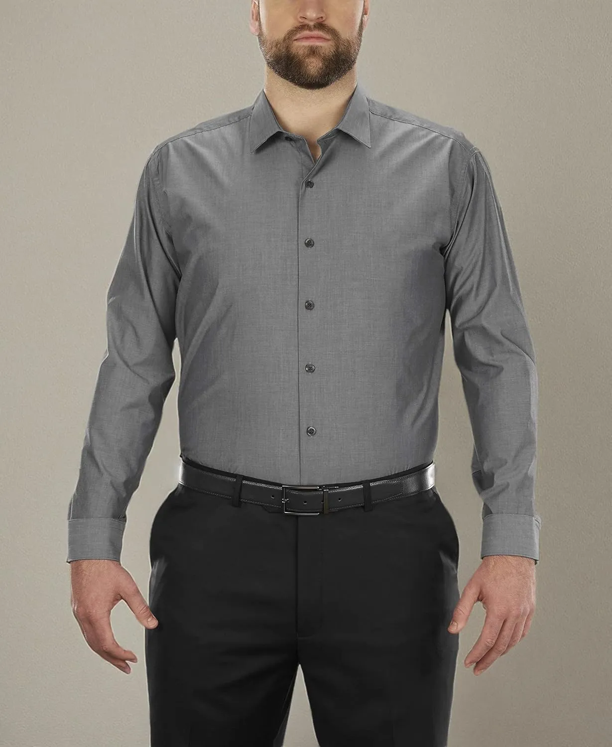 Kenneth Cole Unlisted Men's Big and Tall Solid Dress Shirt - Amazon Exclusive