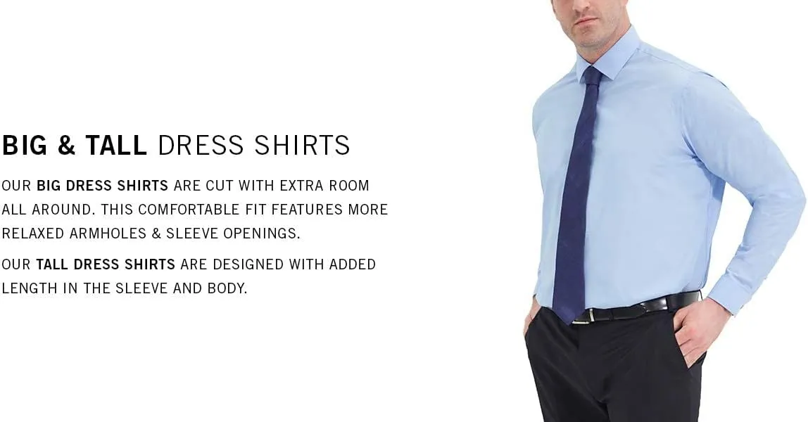 Kenneth Cole Unlisted Men's Big and Tall Solid Dress Shirt - Amazon Exclusive