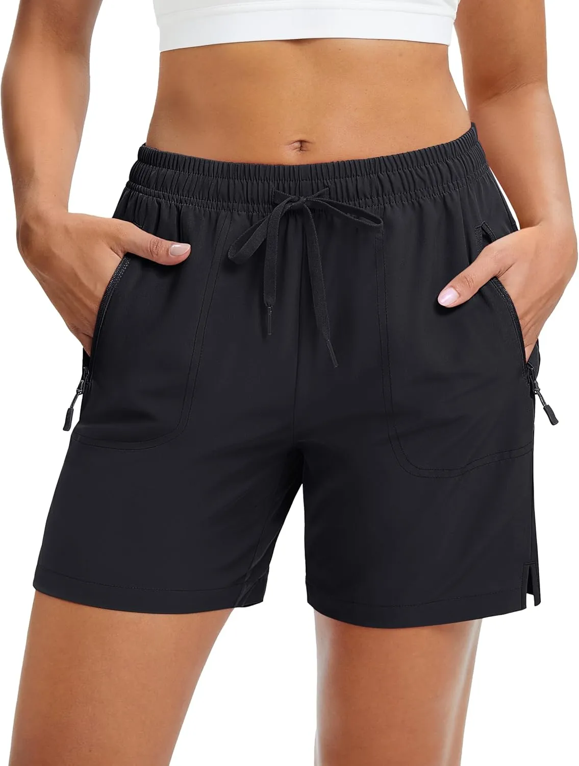 MAGCOMSEN Women's 5" Hiking Shorts UPF 50  Quick Dry Lightweight Athletic Running Golf Summer Casual Shorts with Pockets