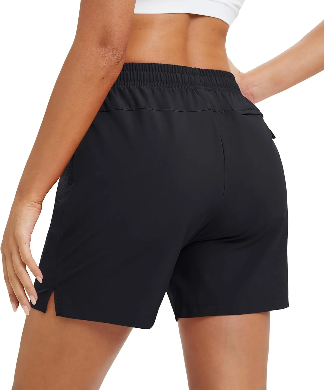 MAGCOMSEN Women's 5" Hiking Shorts UPF 50  Quick Dry Lightweight Athletic Running Golf Summer Casual Shorts with Pockets