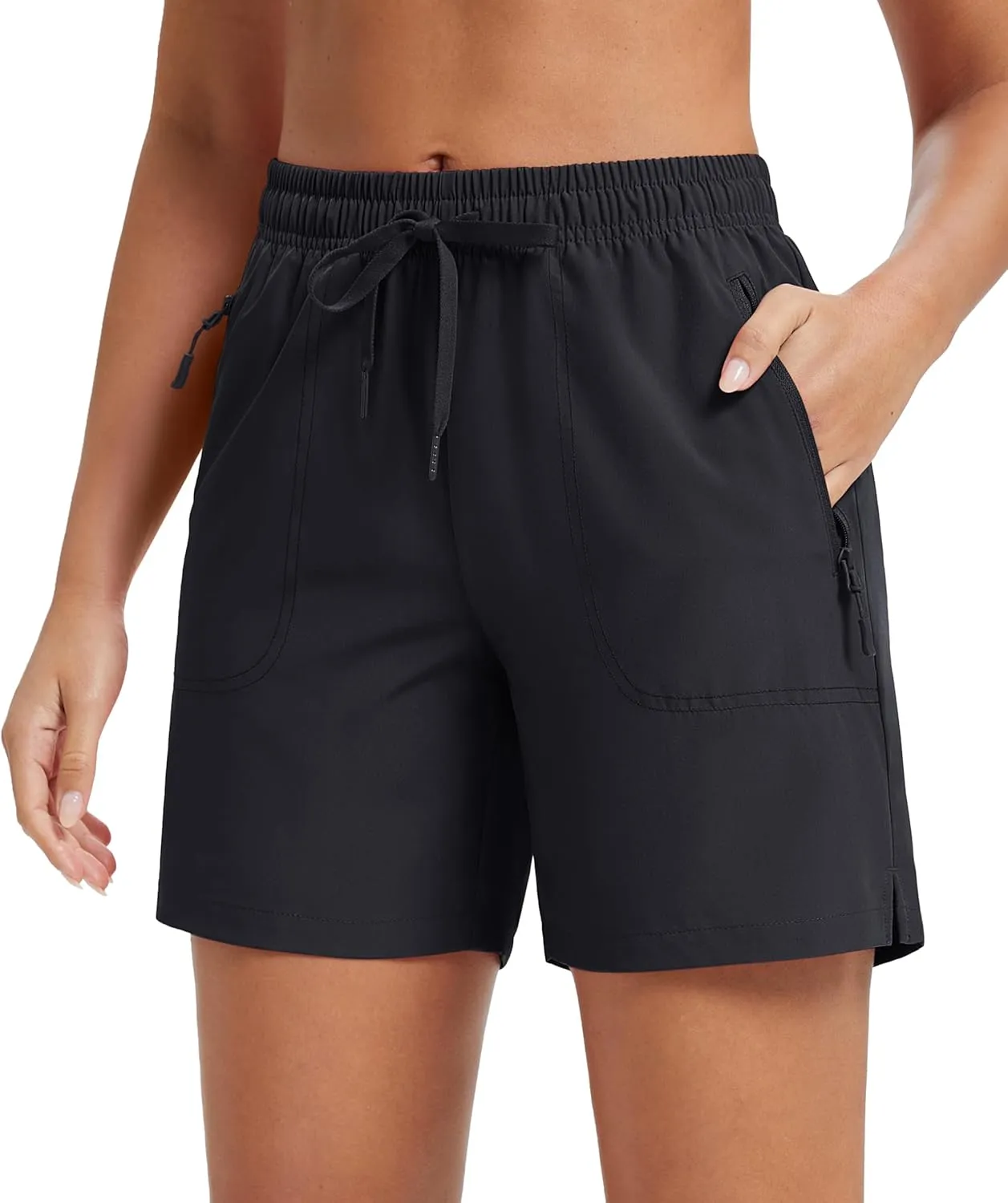MAGCOMSEN Women's 5" Hiking Shorts UPF 50  Quick Dry Lightweight Athletic Running Golf Summer Casual Shorts with Pockets