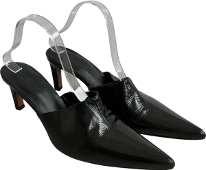 M&S Black Pointed Toe Slip On Heels UK 8 EU 41 👠