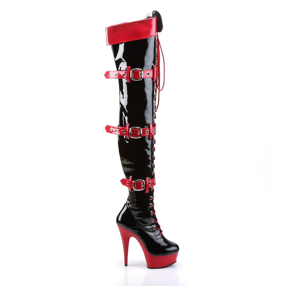 MEDIC-3028 Funtasma Black/Red Fancy Dress Women's Boots (Fantasy Footwear)