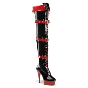 MEDIC-3028 Funtasma Black/Red Fancy Dress Women's Boots (Fantasy Footwear)