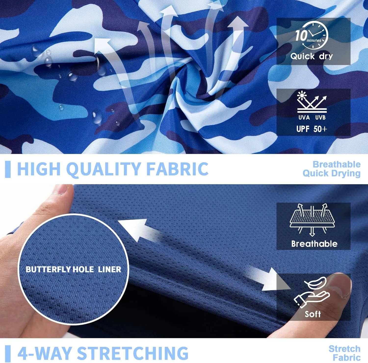 Mens Swim Trunks 9" Board Shorts with Compression Liner Swimsuit Built-in Bathing Suit Quick Dry Swimwear Zipper Pocket