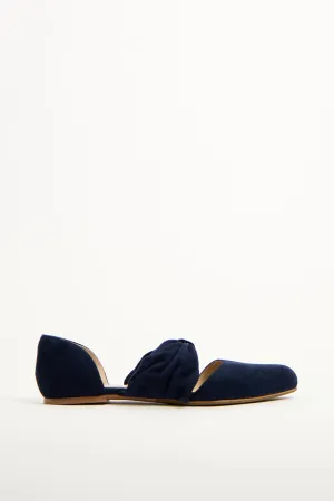 Navy Suede D'Orsay Minerva Flat