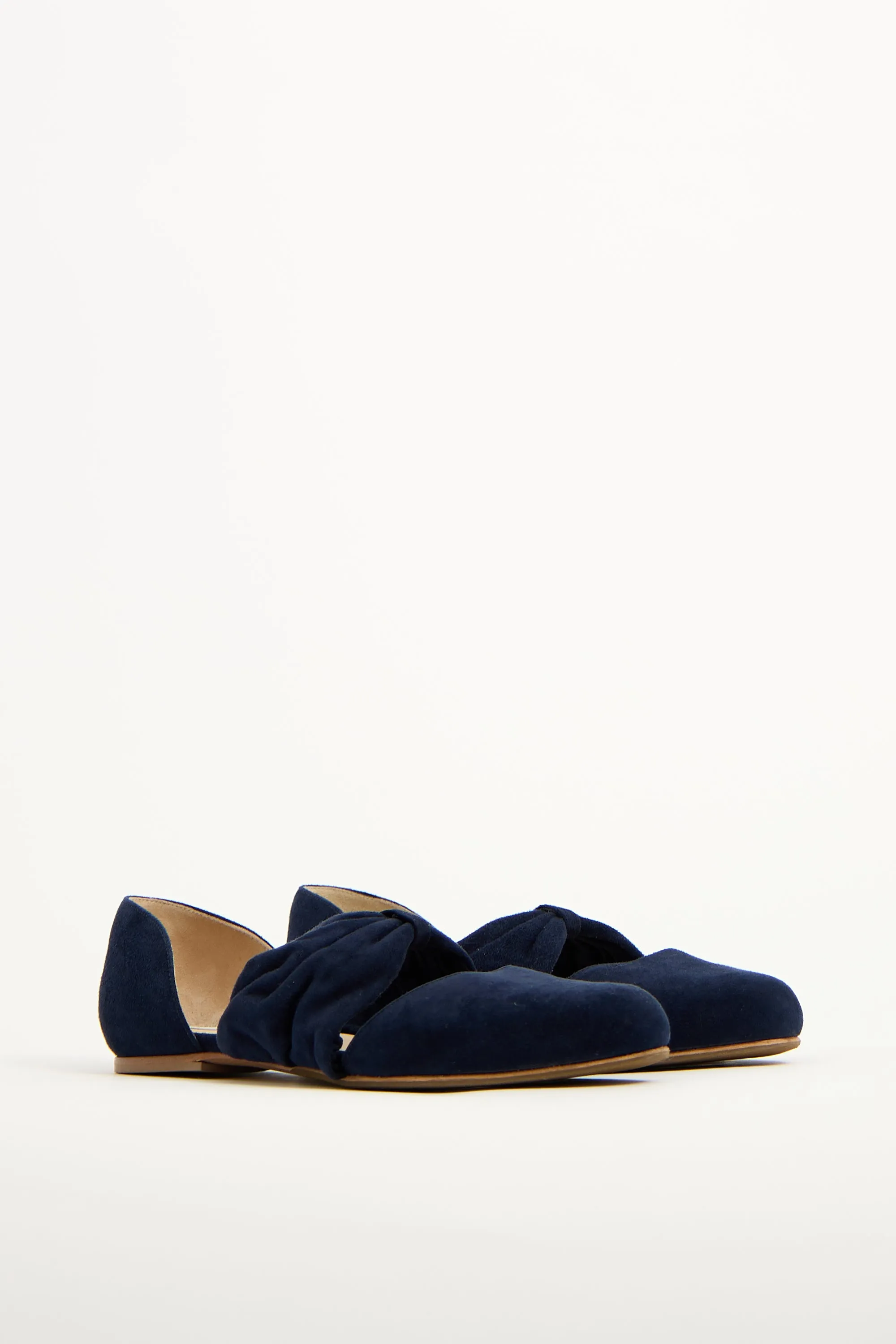 Navy Suede D'Orsay Minerva Flat