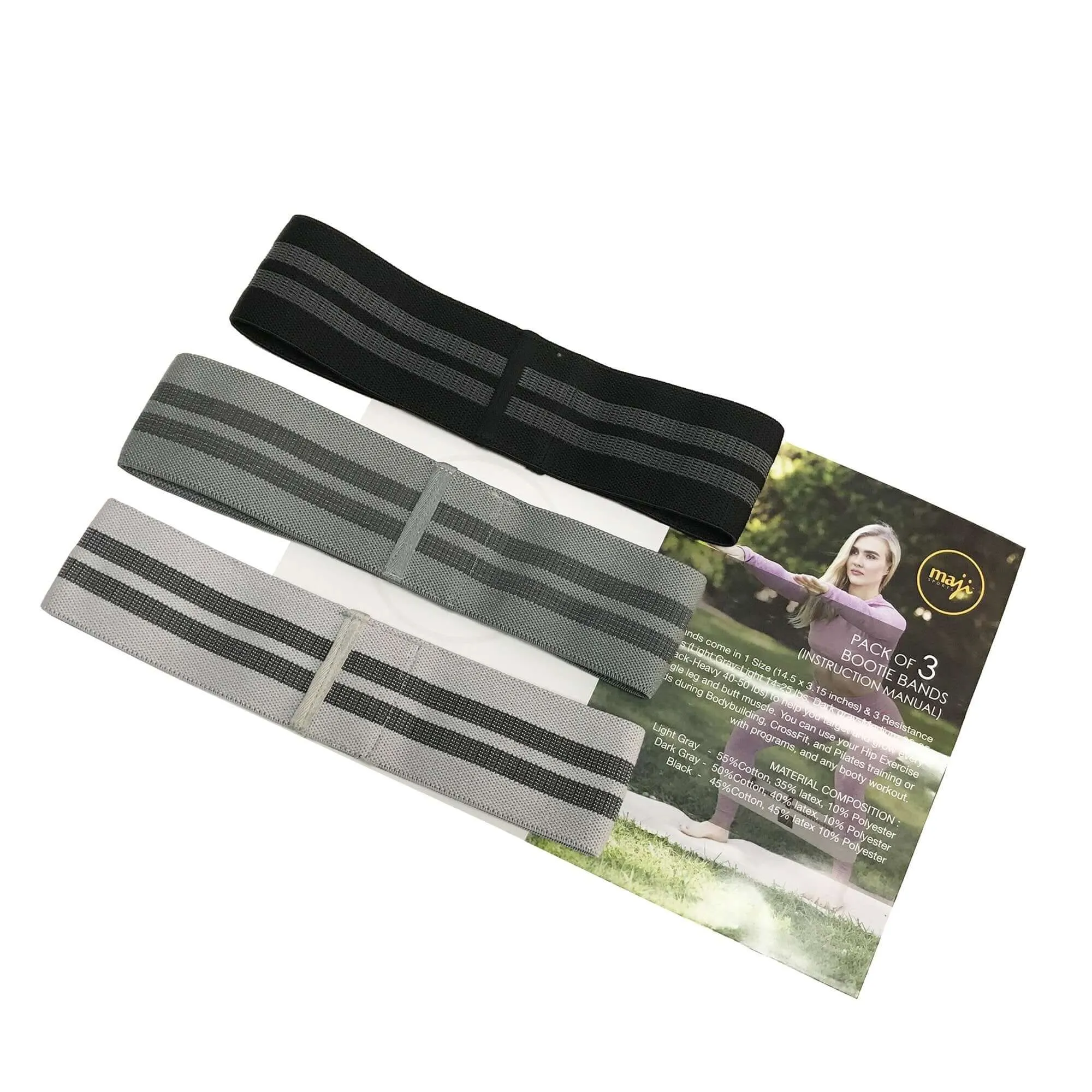 Pack of Three Booty Bands - One Size 3 Weights