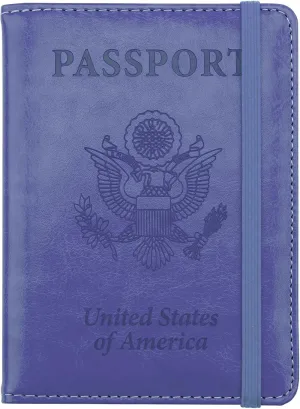 Passport Holder, Passport Cover, Passport Holder for Travel, Pen Holder with Vaccine Card Slot Passport Wallet for Women, Waterproof Traveling Must Haves Document Organizer Passport Case, Dark Purple