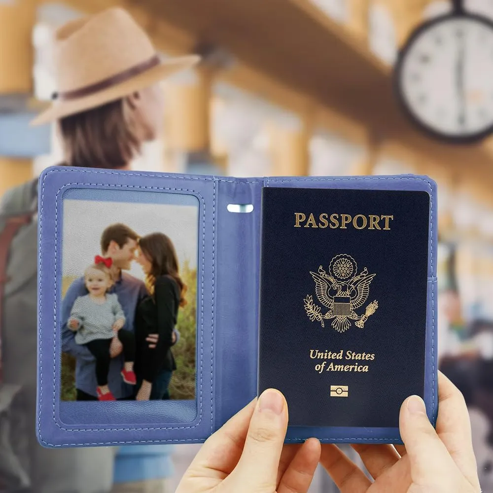 Passport Holder, Passport Cover, Passport Holder for Travel, Pen Holder with Vaccine Card Slot Passport Wallet for Women, Waterproof Traveling Must Haves Document Organizer Passport Case, Dark Purple