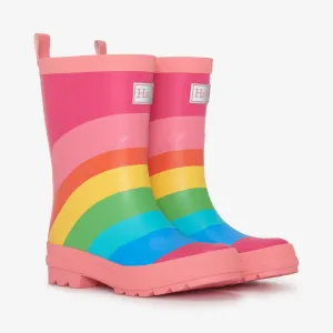 Rainbow Fuchsia Matte Rain Boots