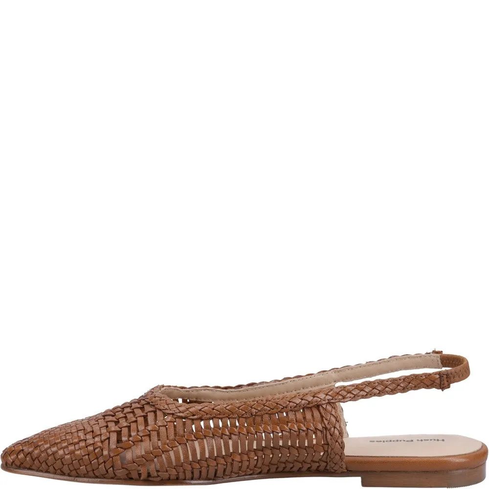 Tan Dalia Woven Slingback Ballerinas