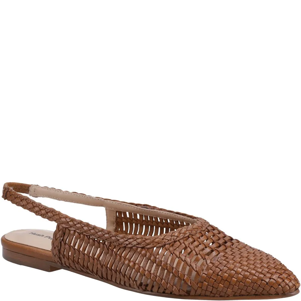 Tan Dalia Woven Slingback Ballerinas