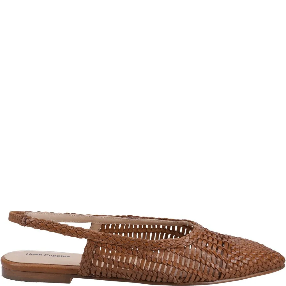 Tan Dalia Woven Slingback Ballerinas