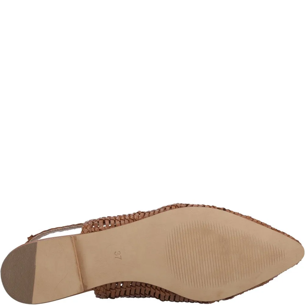 Tan Dalia Woven Slingback Ballerinas