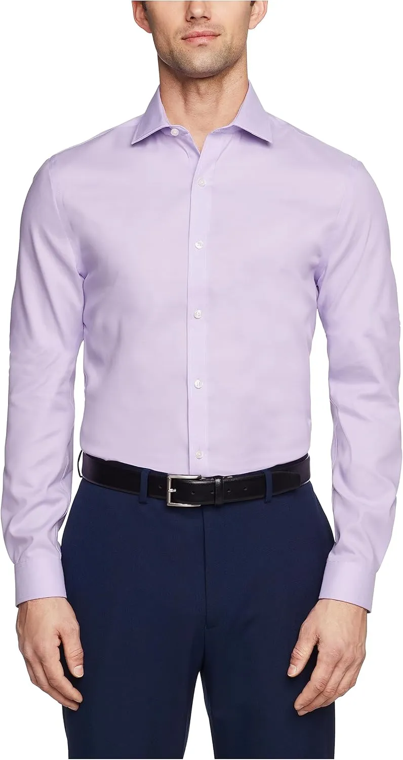 Tommy Hilfiger Men's Slim Fit Non Iron Solid Dress Shirt - Amazon Exclusive