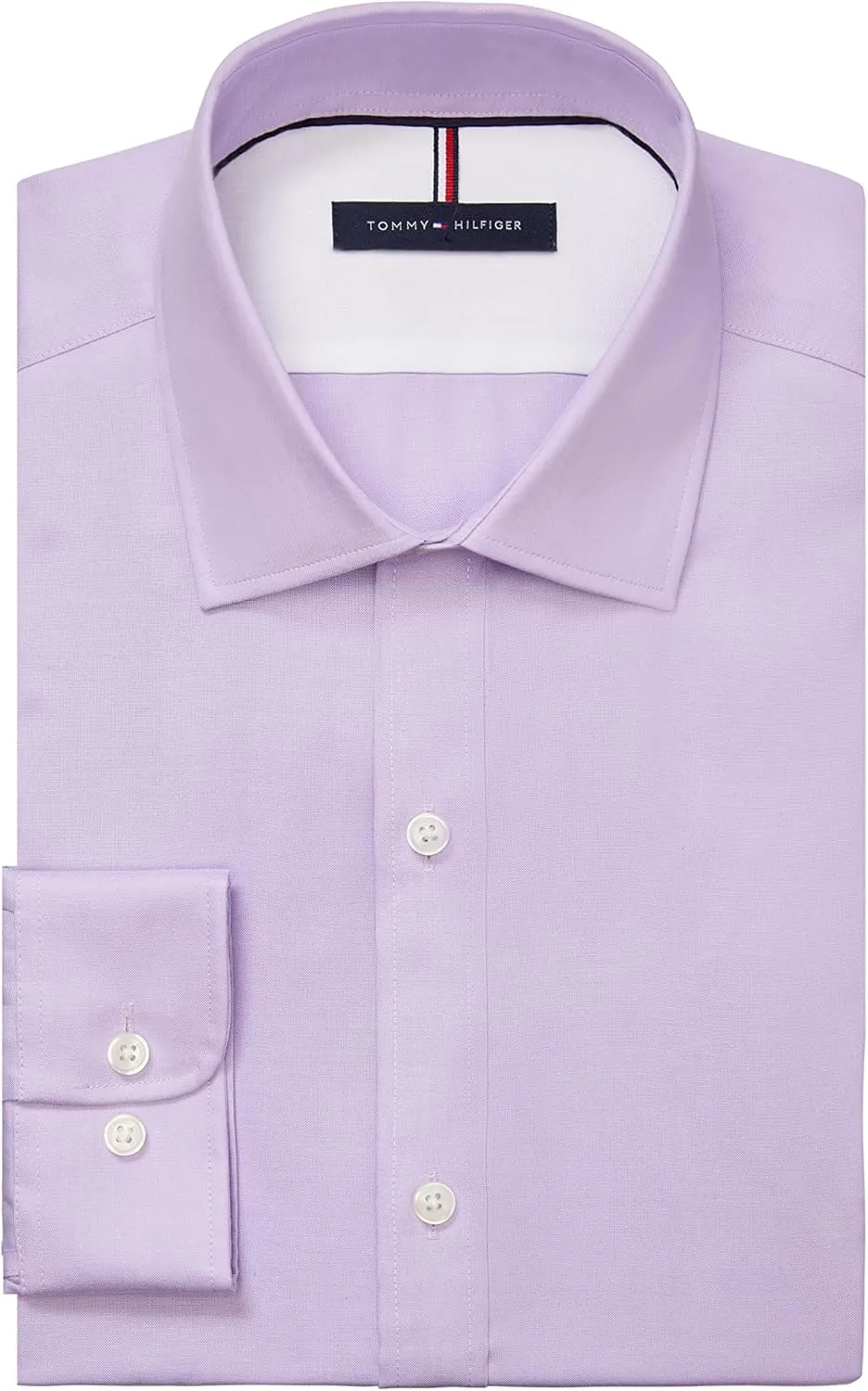 Tommy Hilfiger Men's Slim Fit Non Iron Solid Dress Shirt - Amazon Exclusive