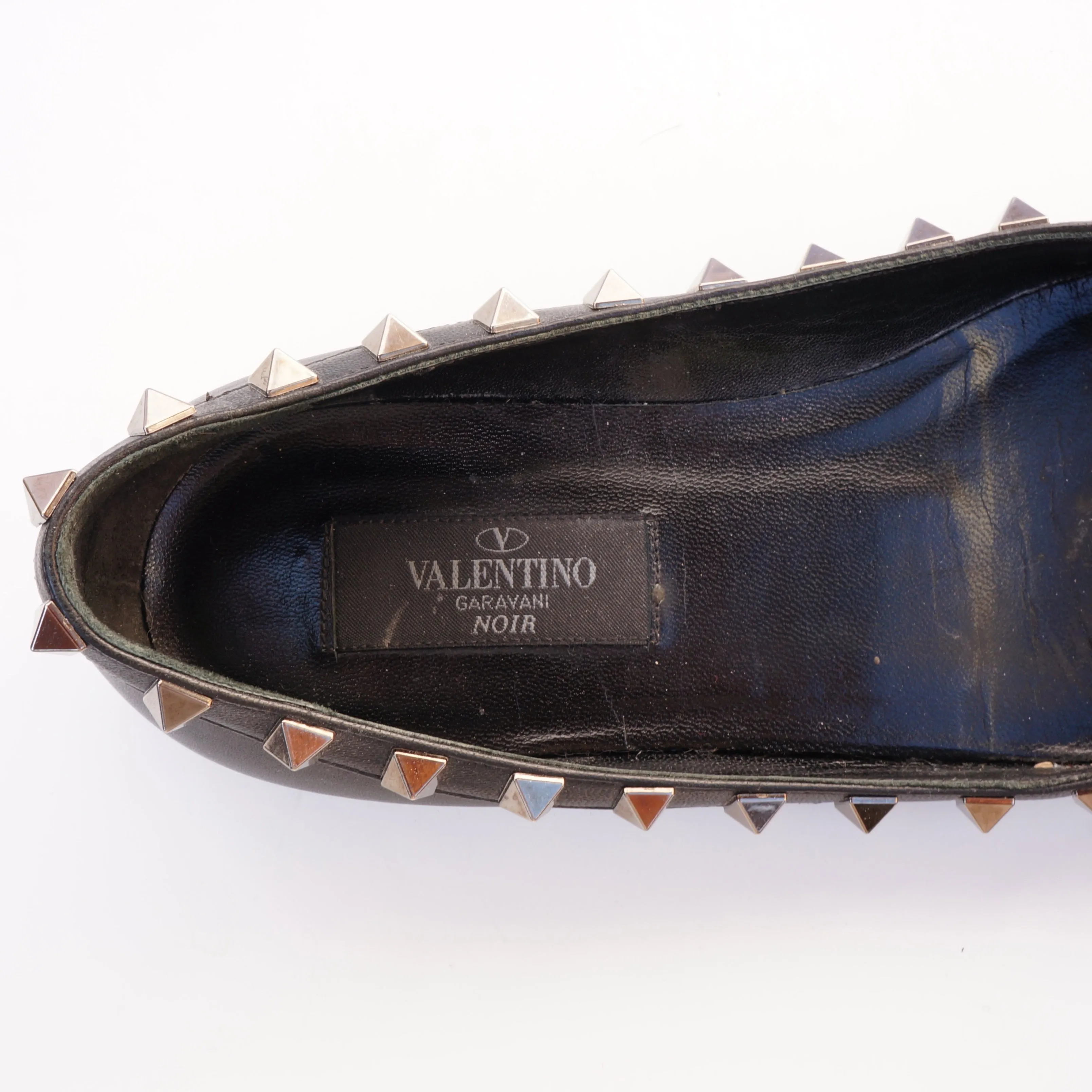 Valentino Garavani Leather Flats Black Rockstud