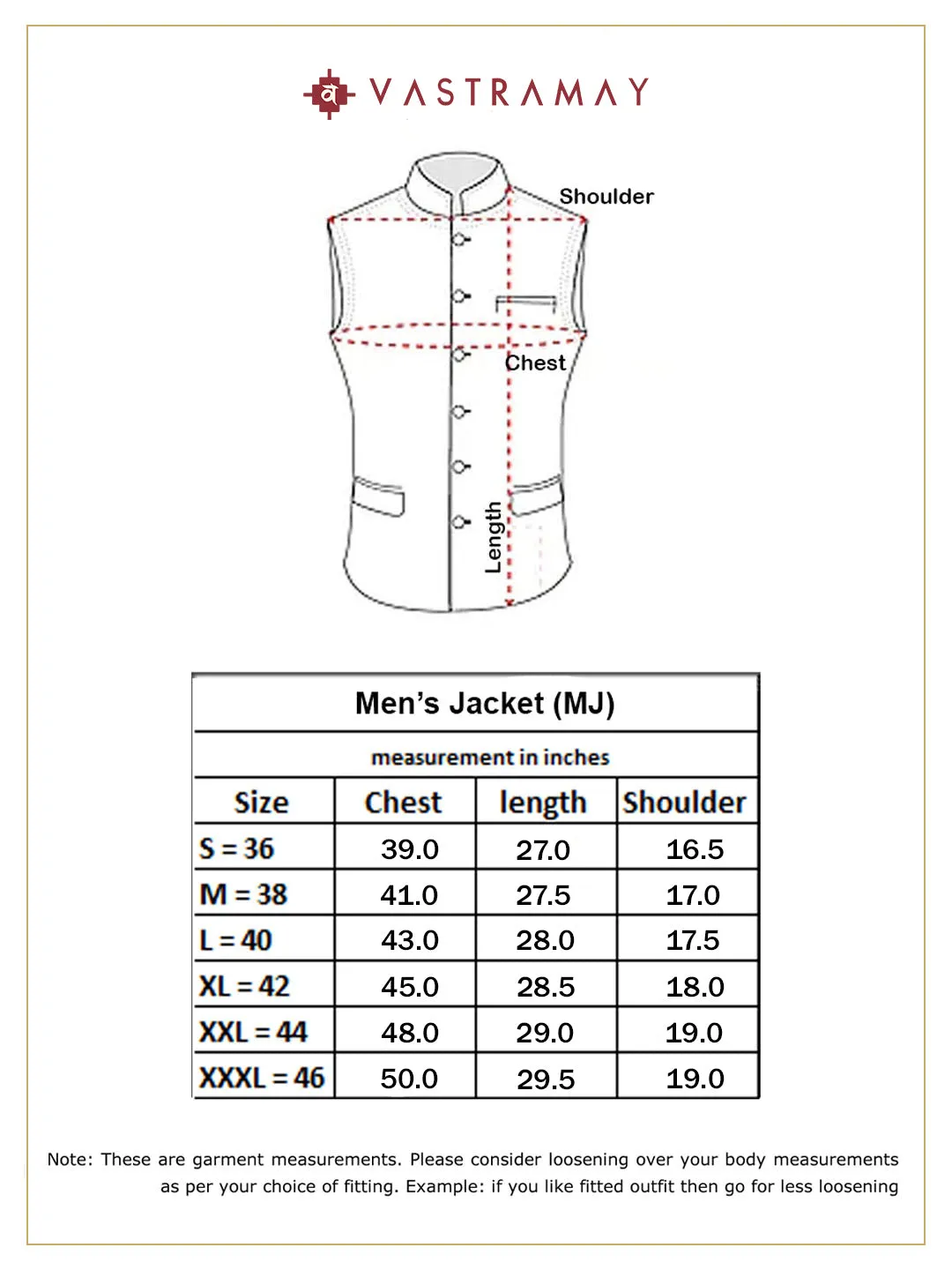 VASTRAMAY Cream Nehru Jacket for Men
