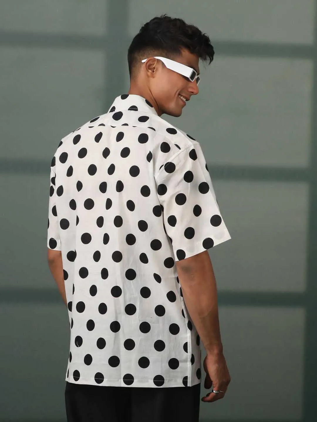 VASTRAMAY Men's Polka Dot Cotton Shirt