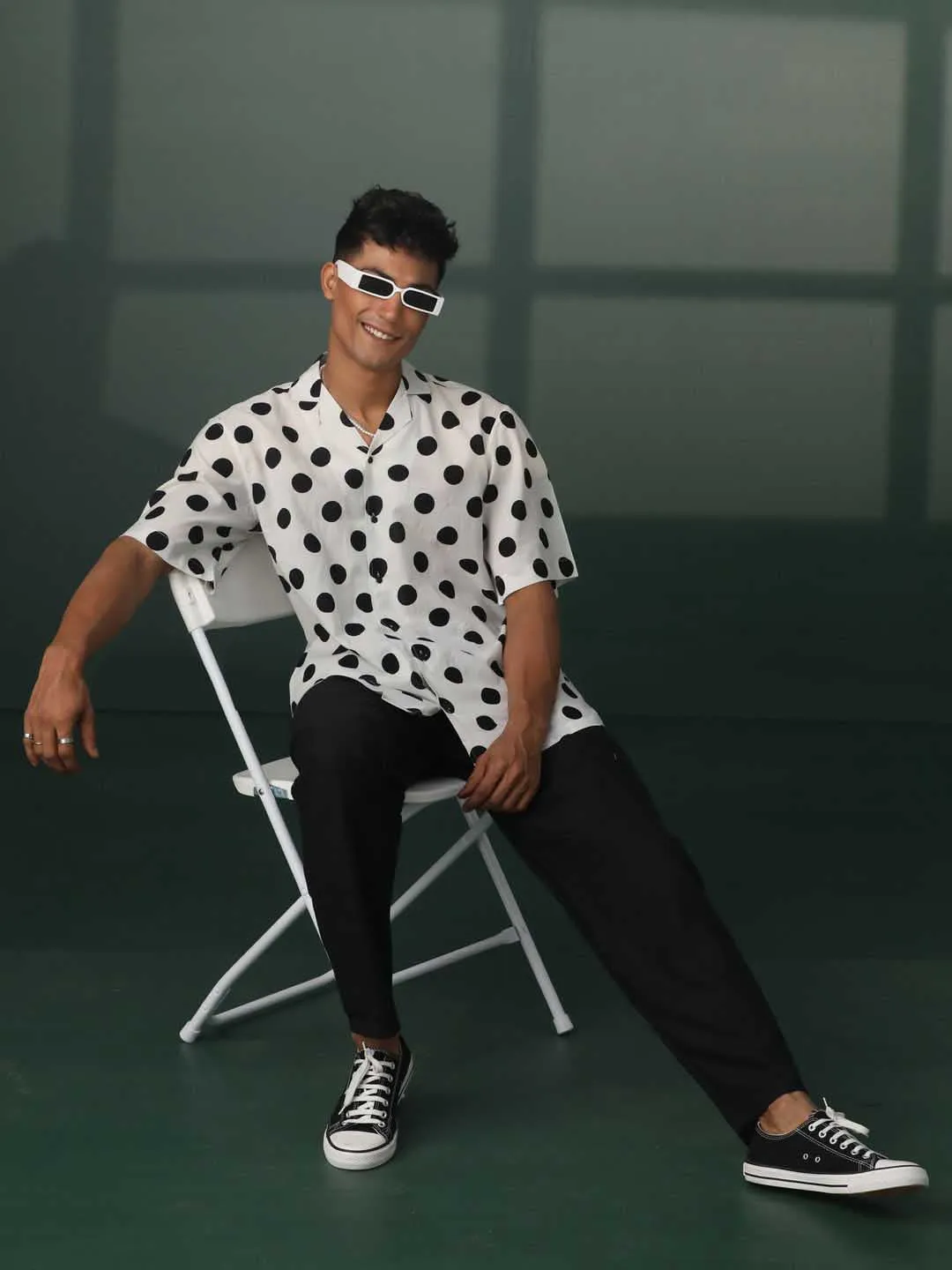 VASTRAMAY Men's Polka Dot Cotton Shirt